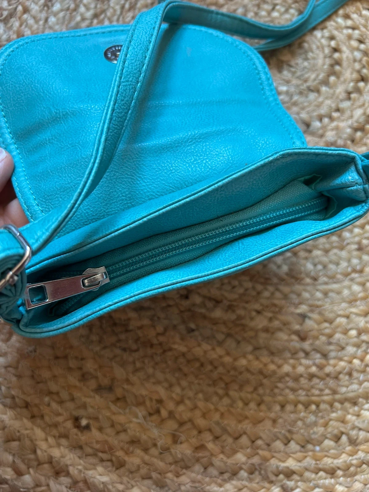 🦋🌿Pequeno saco turquoise transversal de verão boêmio chique Small sea green summer crossbody bag🌿🦋 – photo 4